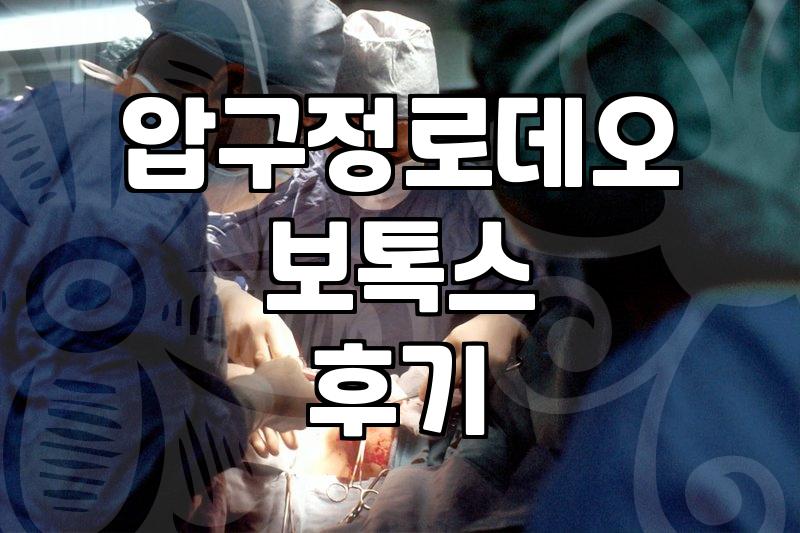 압구정에서 보톡스 한 번 맞겠다고 돌아다닌 날